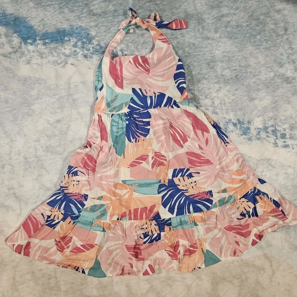 Gymboree Girls Tropical Halter Dress Size 6‎ Adjustable Halter Floral Summer